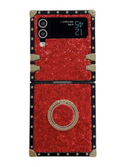 red glitter z flip phone case