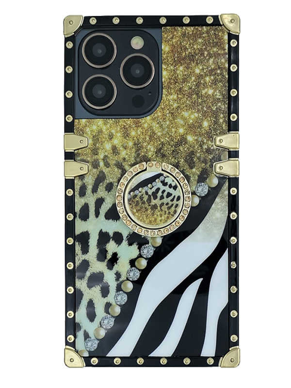 starry leopard square iphone case