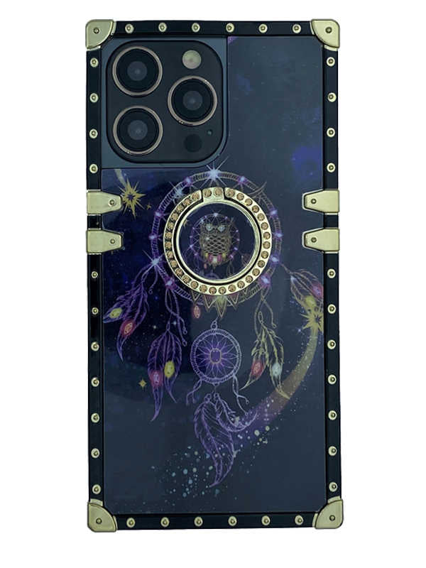Starry Sky Owl Square iPhone Case