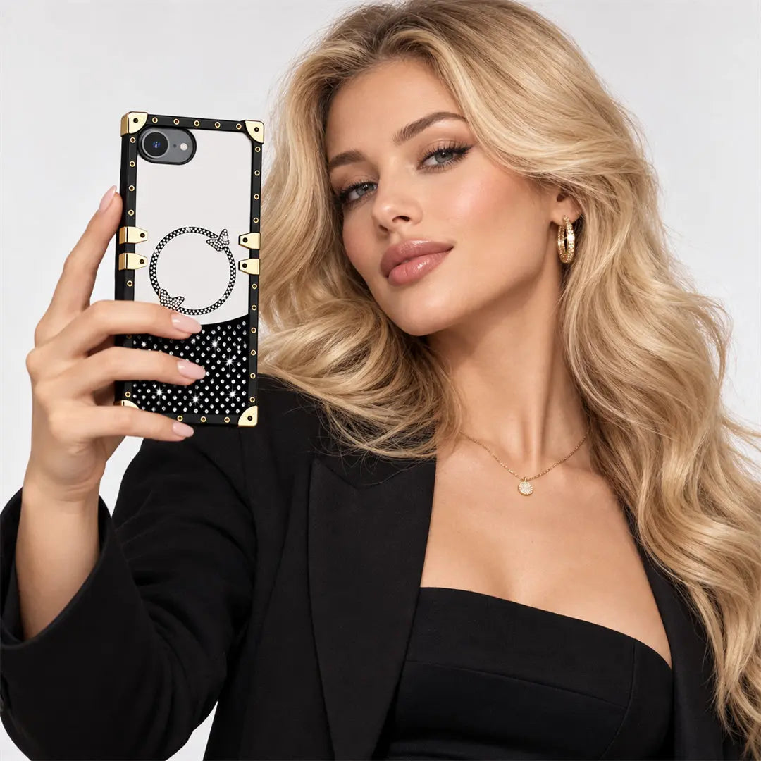 rhinestone black iPhone 16E iphone case