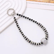 black pearled chain phone charm