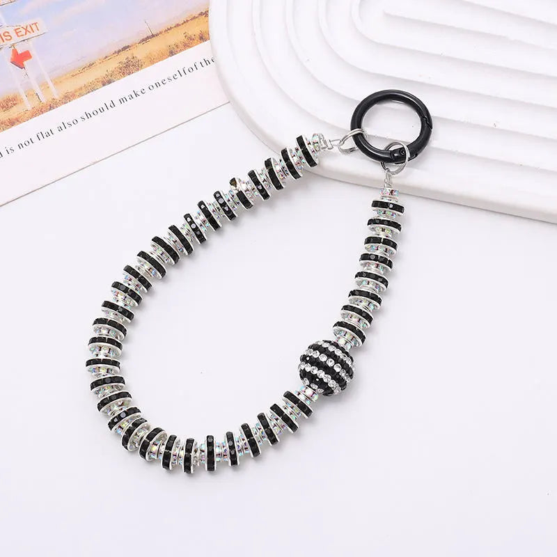 black glitter phone charm
