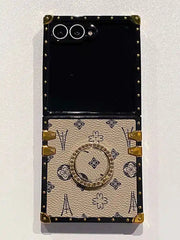 classic leather Galaxy Z flip 7 case with ring