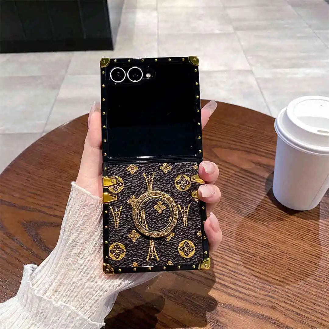 designer Galaxy Z flip 7 case with ring