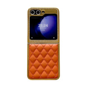 Designer leather galaxy z flip 6 case