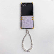 snakeskin print Galaxy Z Flip 7 case with charm