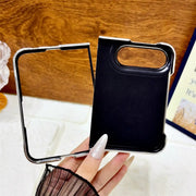 Interior view of the two-part Mirror Halo Duo case showing its black lining and front frame