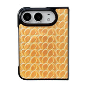 Yellow Prism Scale Duo iPhone Duo case with iridescent scale texture and black frame