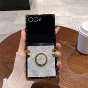 white sparkly Samsung Z flip 7 case