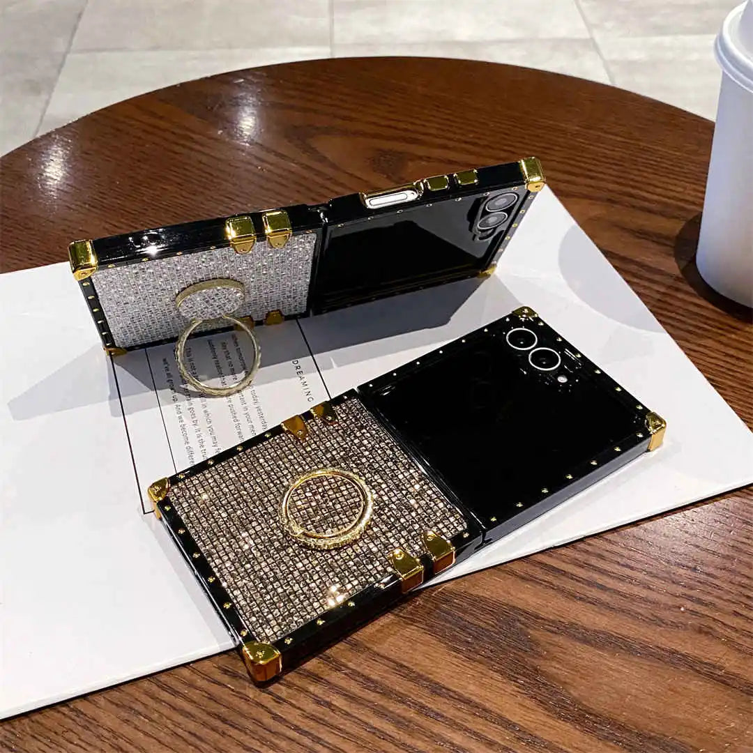 sparkly Samsung Z flip 7 cases with ring stand