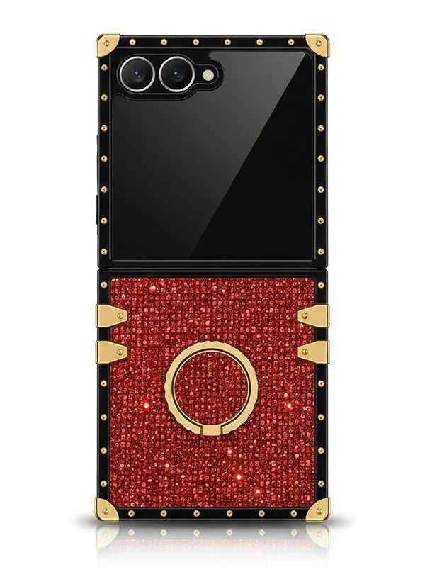 Red sparkly Samsung Z flip 7 case