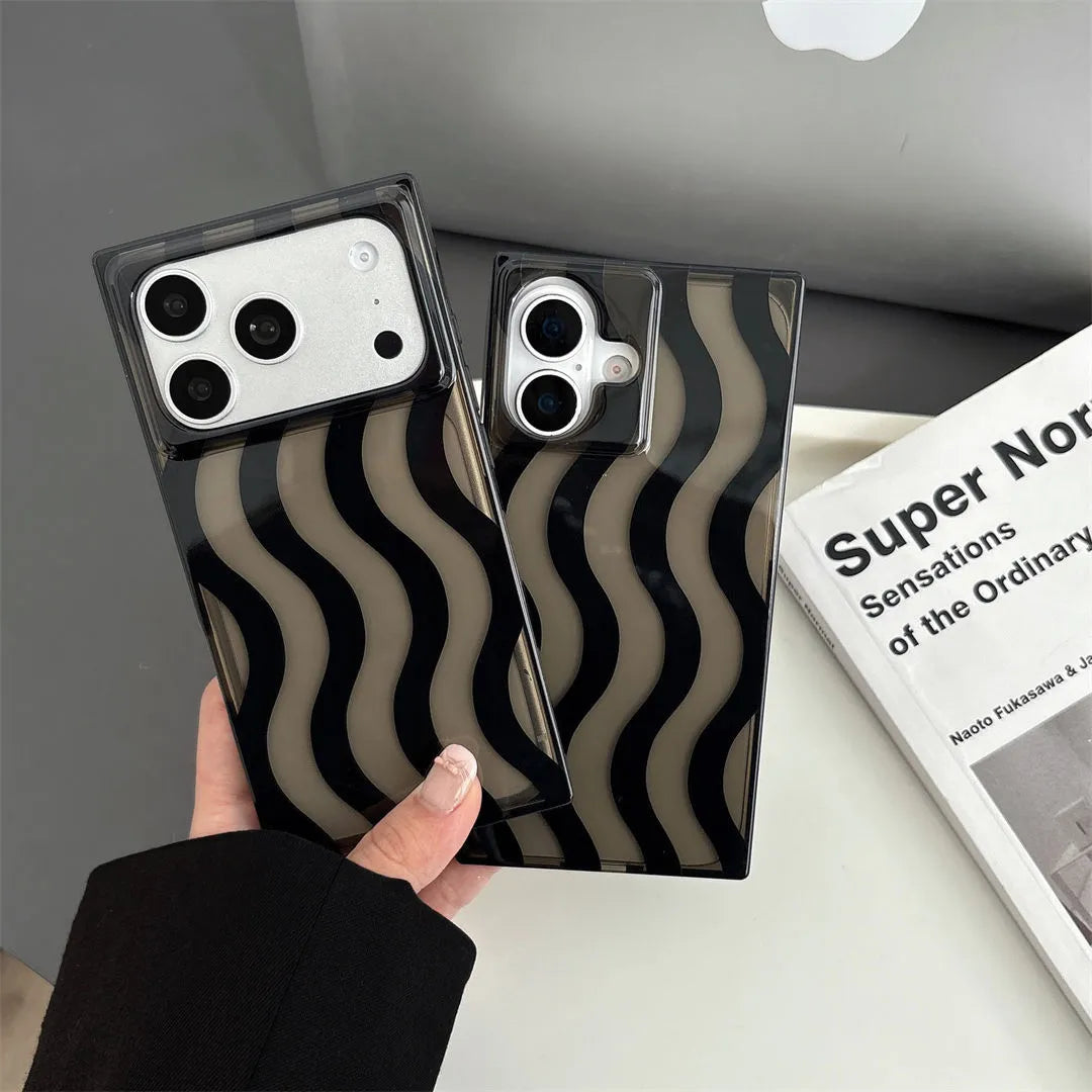 square smoky wave phone case