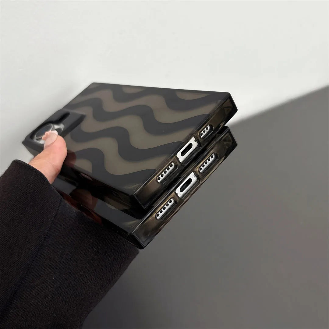 side of square iPhone case wave
