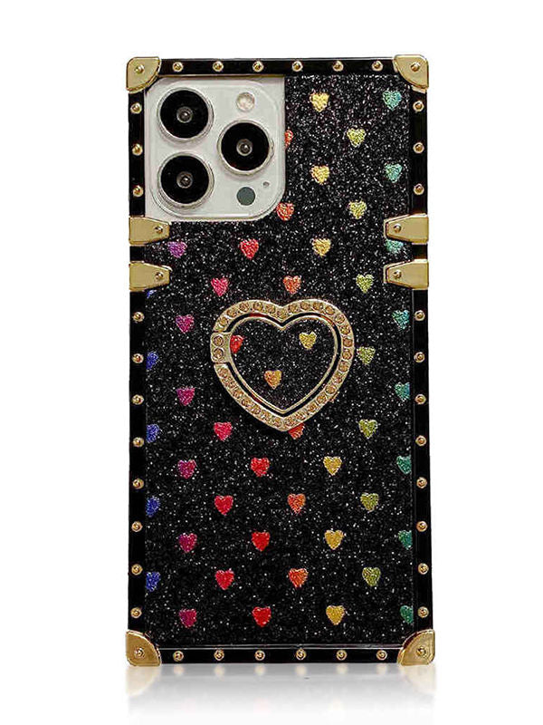 black glitter square iphone case