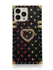 black glitter square iphone case