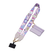 Floral strap with a matching pouch on a white background