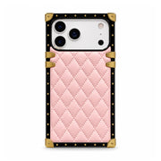 pink quilted square trunk phone case
