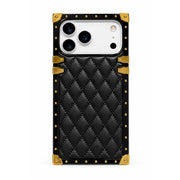 black quilted square trunk phone case