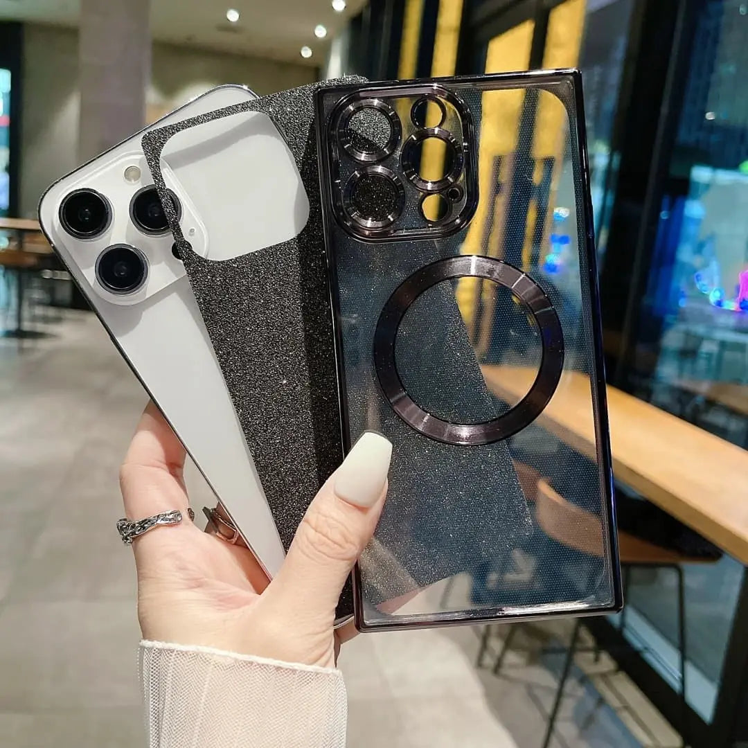 Rectangle Sparkly iPhone Case with MagSafe | Modacases Rectangle Sparkly iPhone Case with MagSafe | Modacases