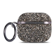 Black Glittery AirPods Case with dark metallic trim and matching ring clip