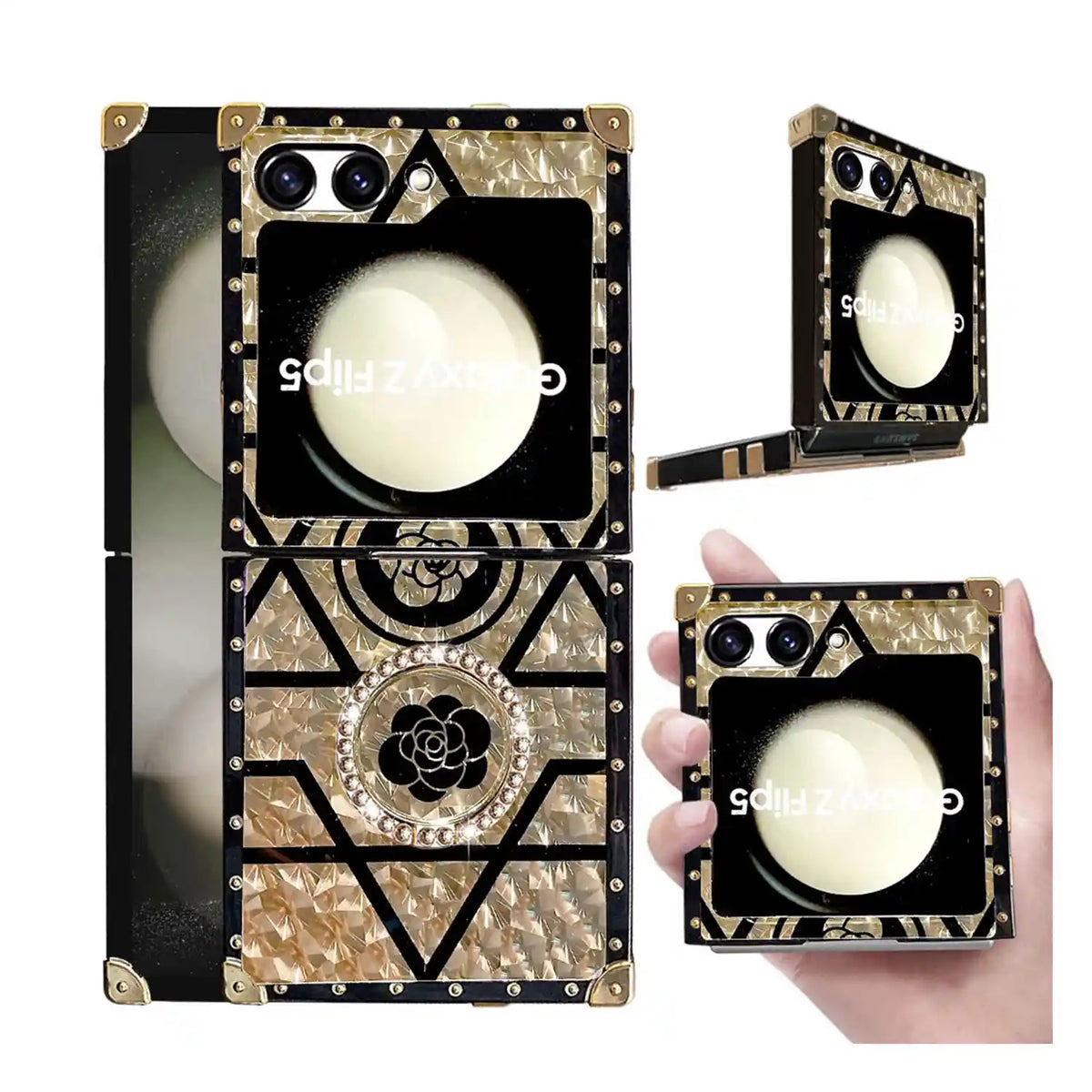 gold and balck phone case for Galaxy Z Flip 6