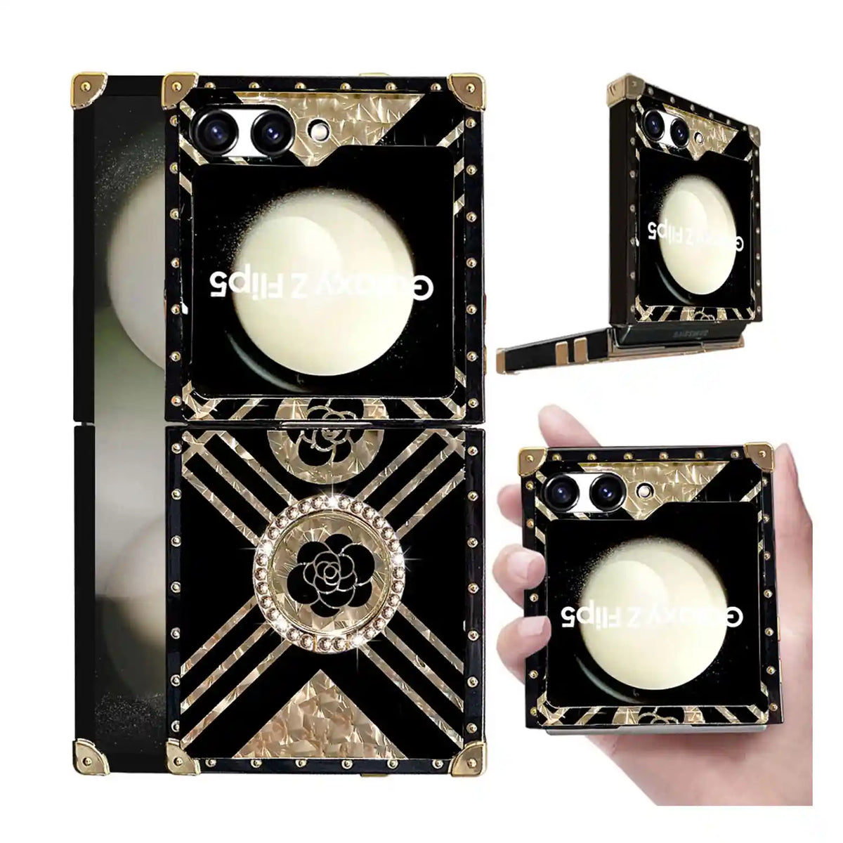 gold and balck phone case for Galaxy Z Flip 5