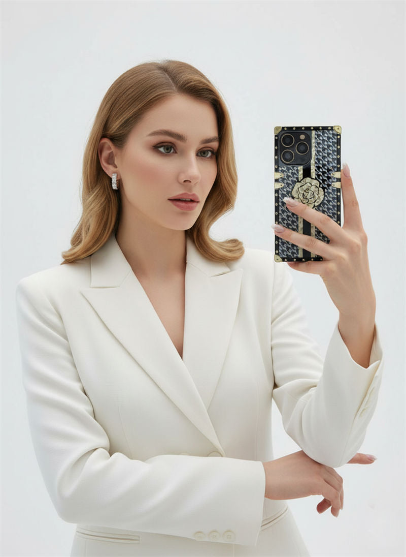 houndstooth square phone case