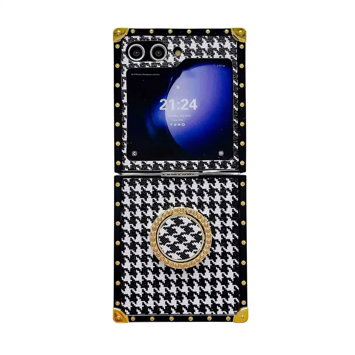 houndstooth z flip phone case