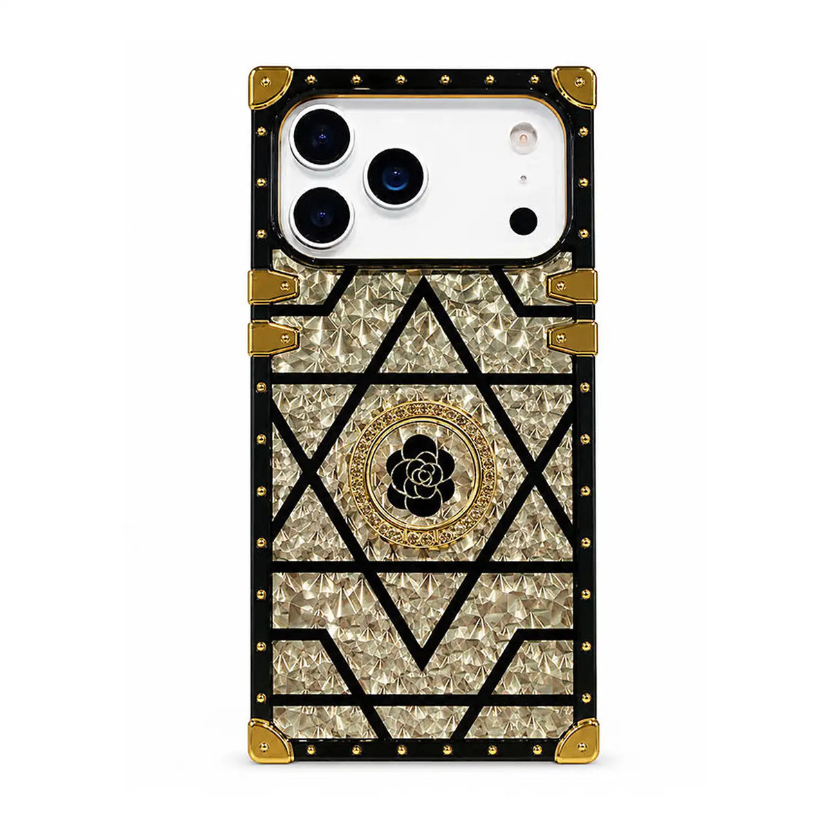 gold and black iPhone case