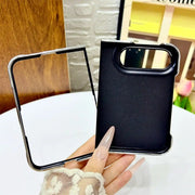 Interior view of the two-part Crystal Bloom Duo case showing black lining and separate front frame