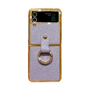 lavender leather Z  flip 3 case