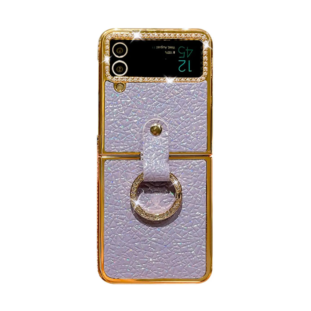 lavender leather Z  flip 3 case