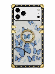 blue butterfly square pholne case