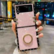 pink opal shell galaxy z flip 4 case