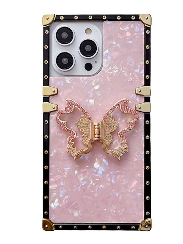 Opal Shell iPhone Case with Metal Butterfly Kickstand Opal Shell iPhone Case with Metal Butterfly Kickstand
