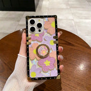 oil painting square trunk phone case in hand