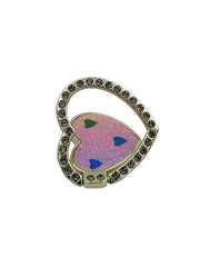 heart-shaped glitter phone ring