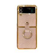 pink leather z flip 3 case