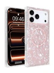 pink opal shell iPhone case on a white background