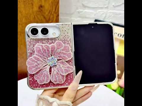 iPhone Duo rhinestone flower case