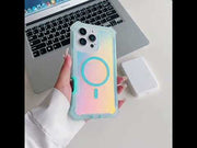 Rugged iridescent iPhone case with MagSafe