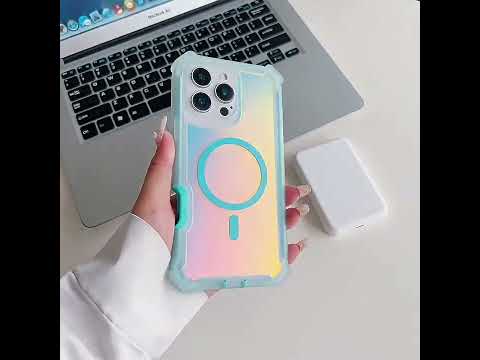 Rugged iridescent iPhone case with MagSafe