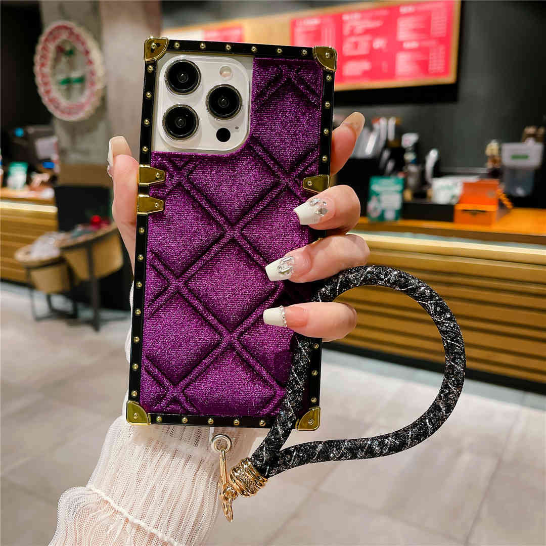 Elegant Quilted iPhone Case with Wrist Strap