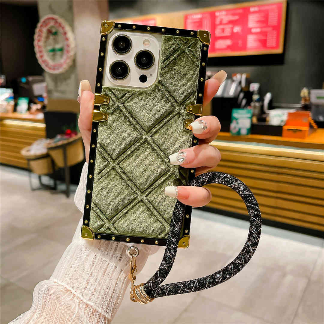 Elegant Quilted iPhone Case with Wrist Strap