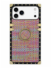 rainbow tweed fabric iphone case