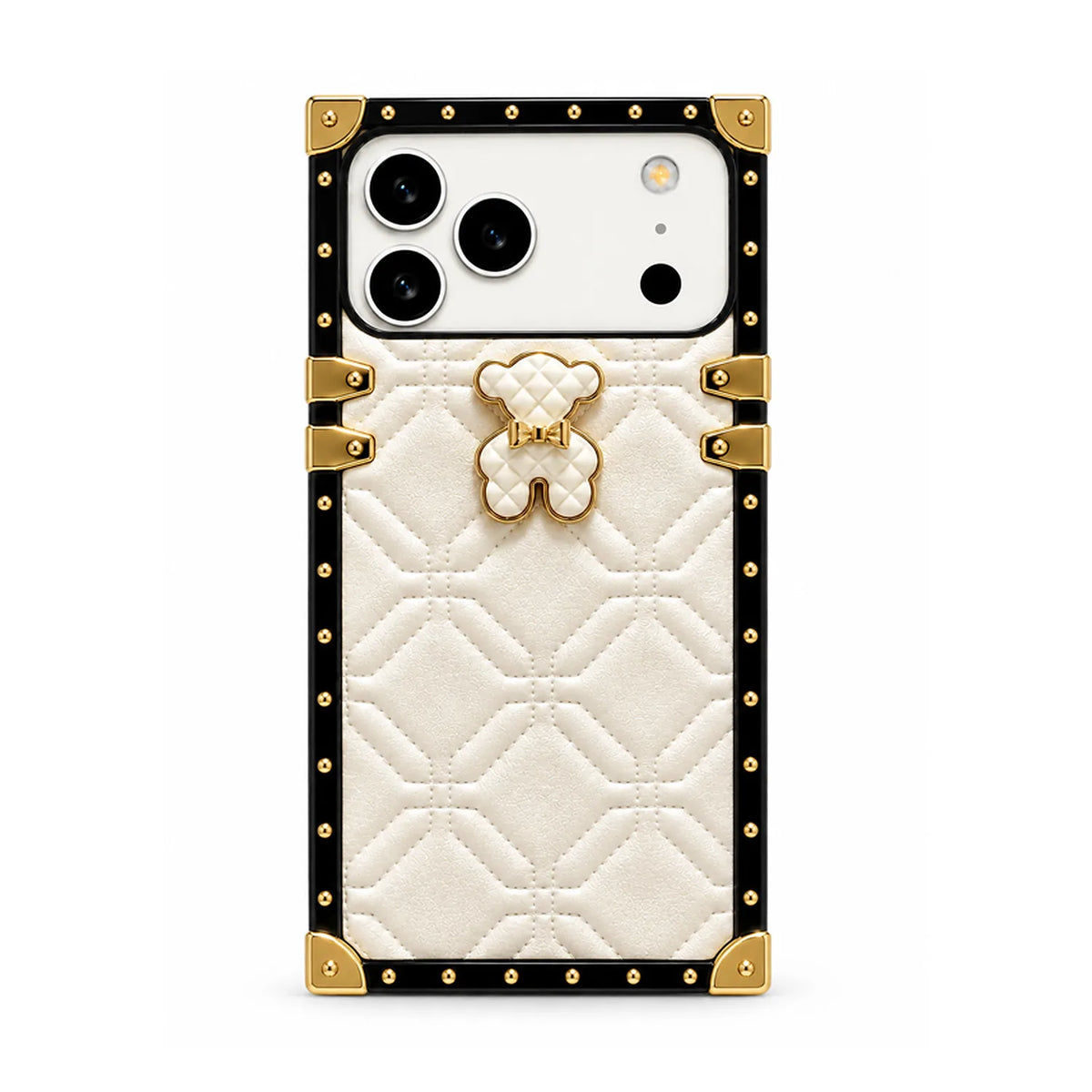 cute bear square-trunk iPhone case white