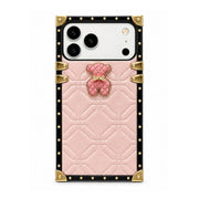 cute bear square-trunk iPhone case pink