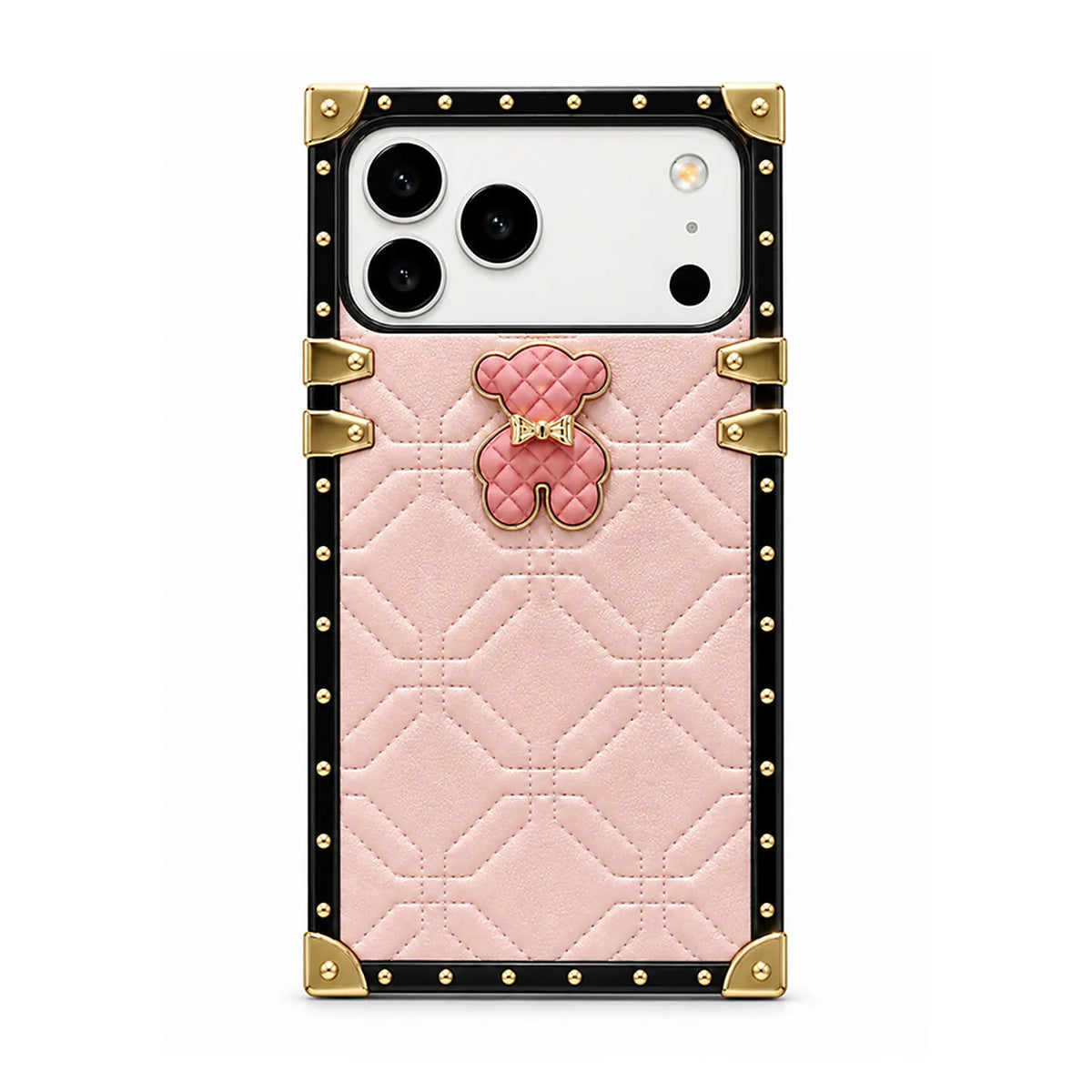 cute bear square-trunk iPhone case pink