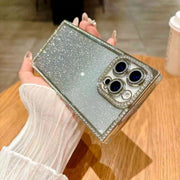 silver glitter iPhone case