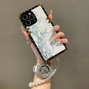 luxury snakesin phone case with wristlet